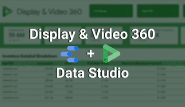 display and video 360 and data studio logos and text