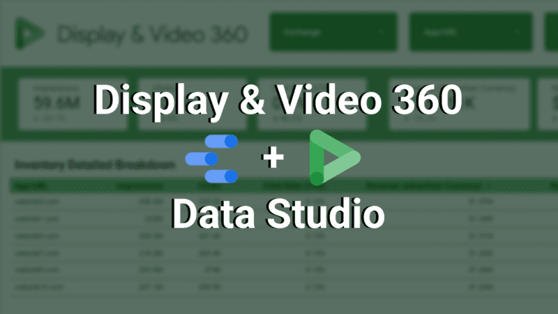 display and video 360 and data studio logos and text