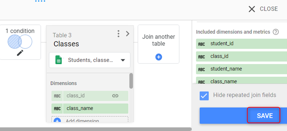 join conditions and operators for advanced data blending