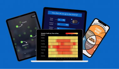 Data visualization charts on different devices